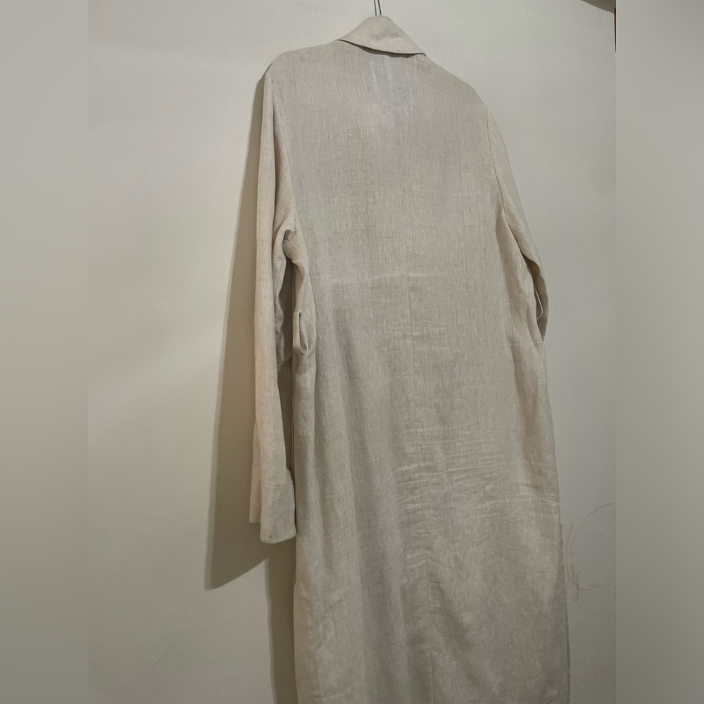 Mango Beige Linen Shirt Jacket - Picture 4 of 5